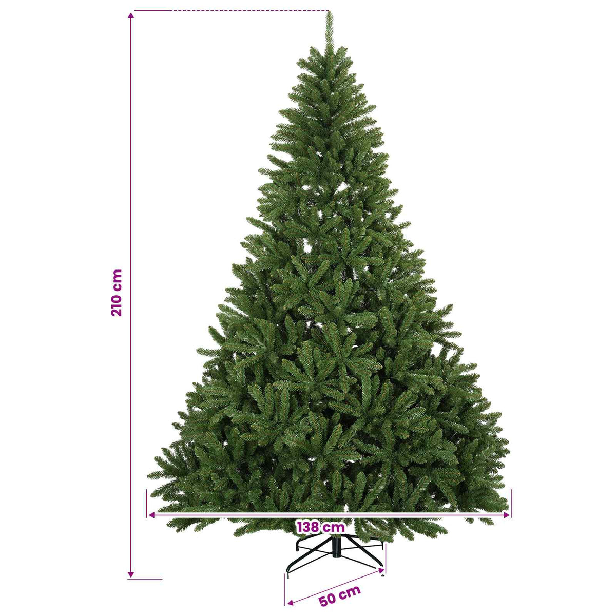 Light Green Artificial Christmas Tree with Bauble 210 cm