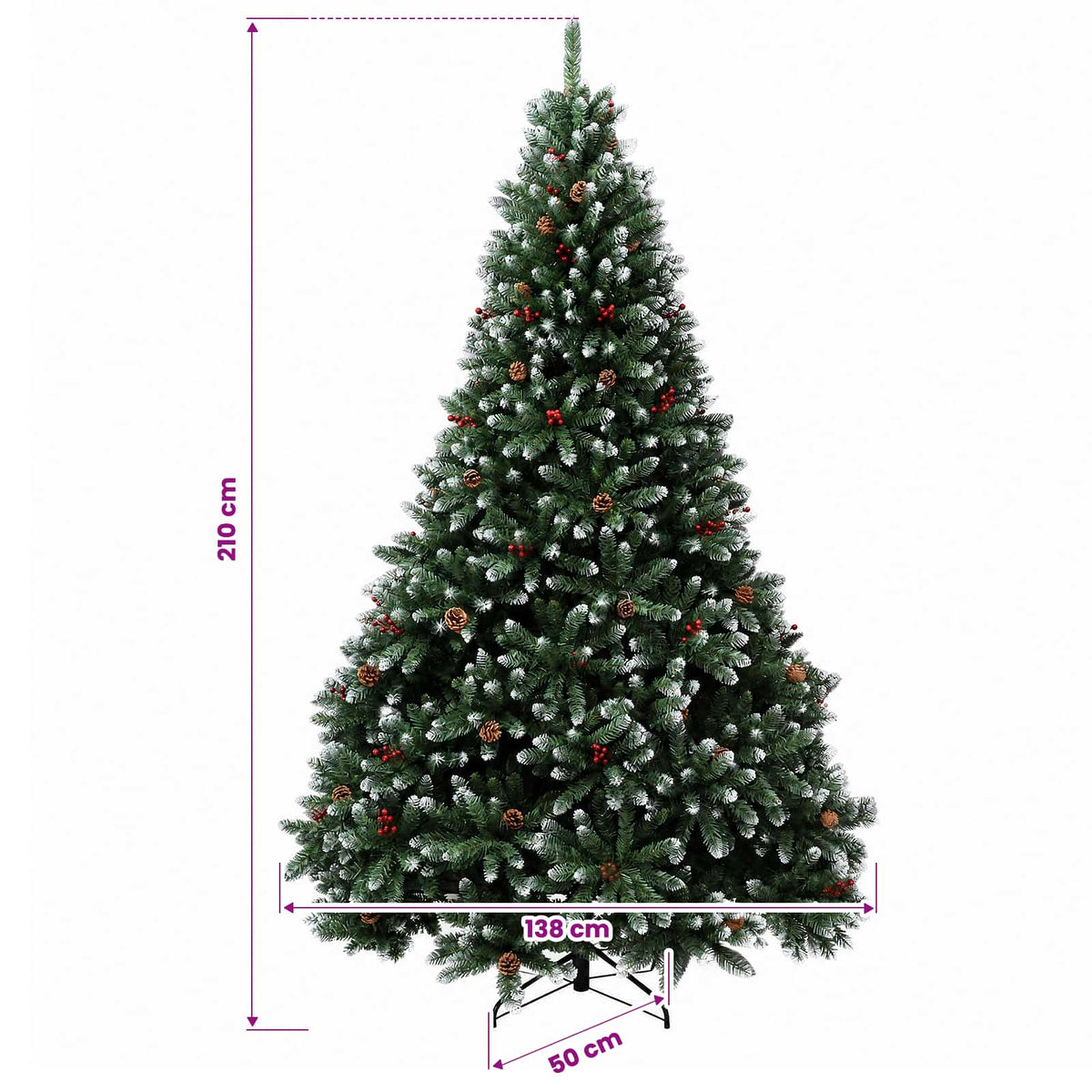 Artificial Christmas Tree Green with Bauble 210 cm 300 LEDs