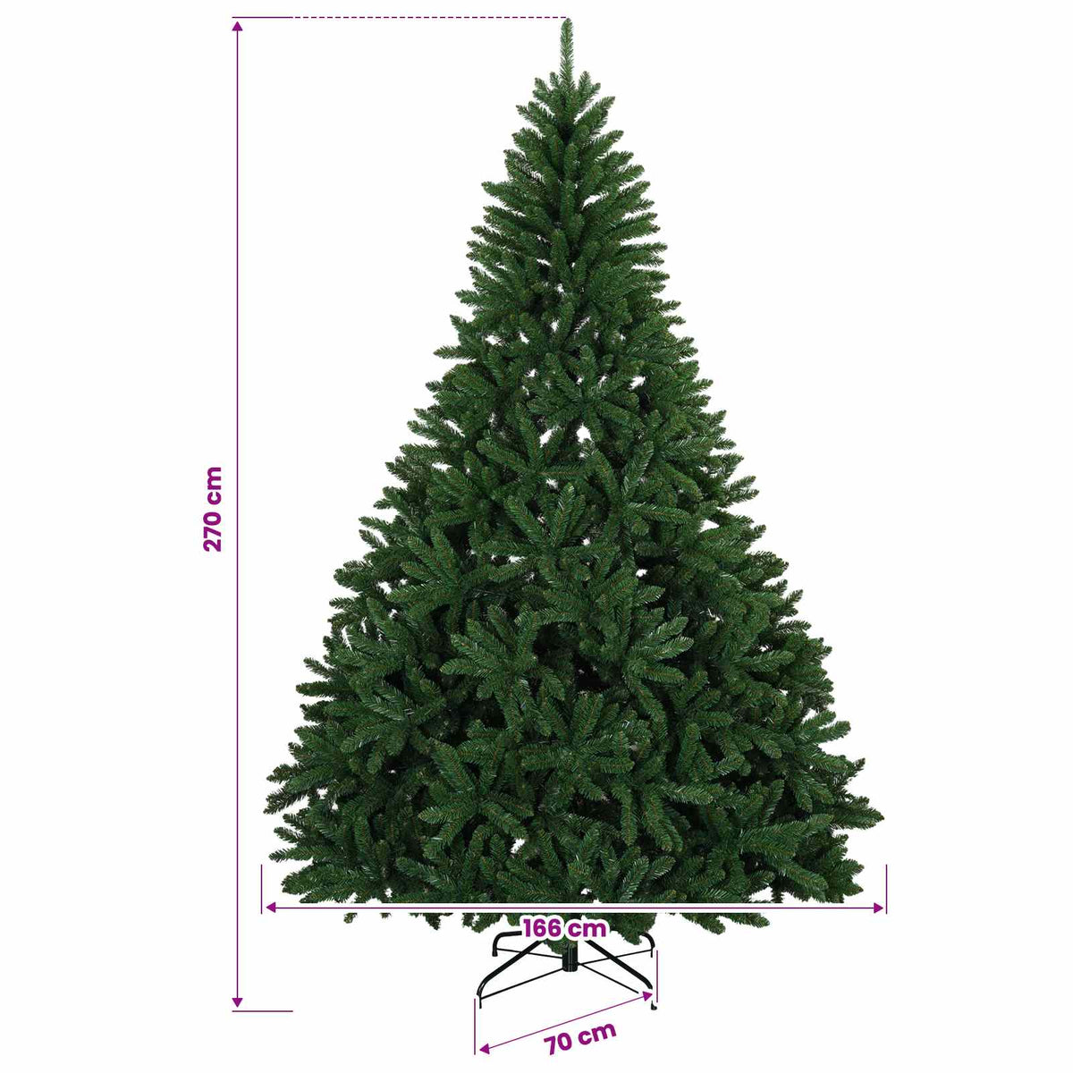Artificial Christmas Tree Mid-green with Ornament 270 cm