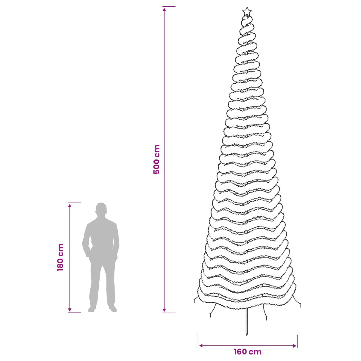 LED Tinsel Christmas Tree with Spike EKENAS 500 cm 868 LEDs