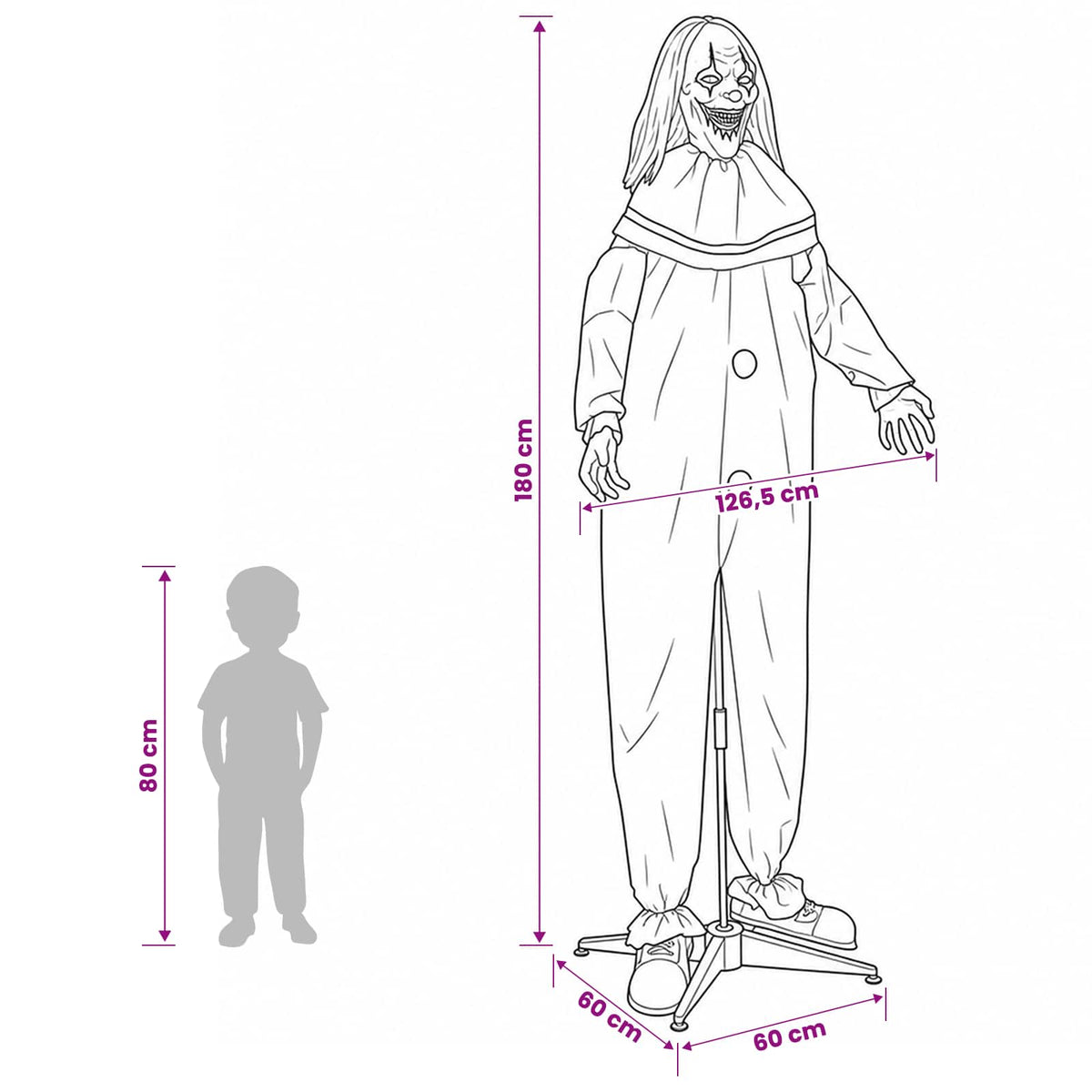 Halloween Scary Clown SPOOKA Yellow and Blue 126.5 x 180 cm