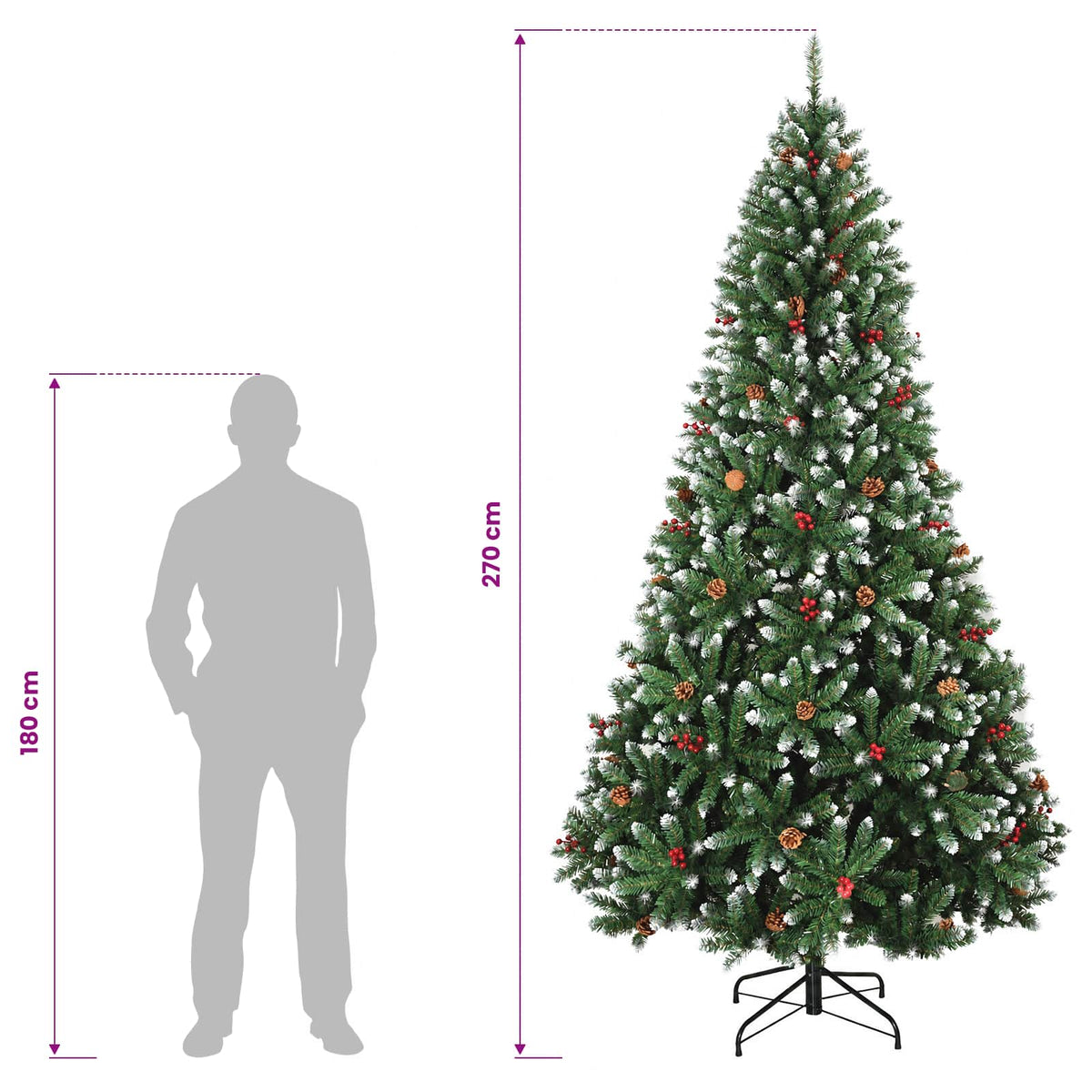 Artificial Hinged Christmas Tree 270 cm PVC