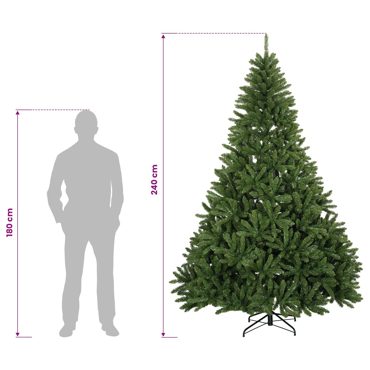 Artificial Hinged Christmas Tree 240 cm PVC Light Green