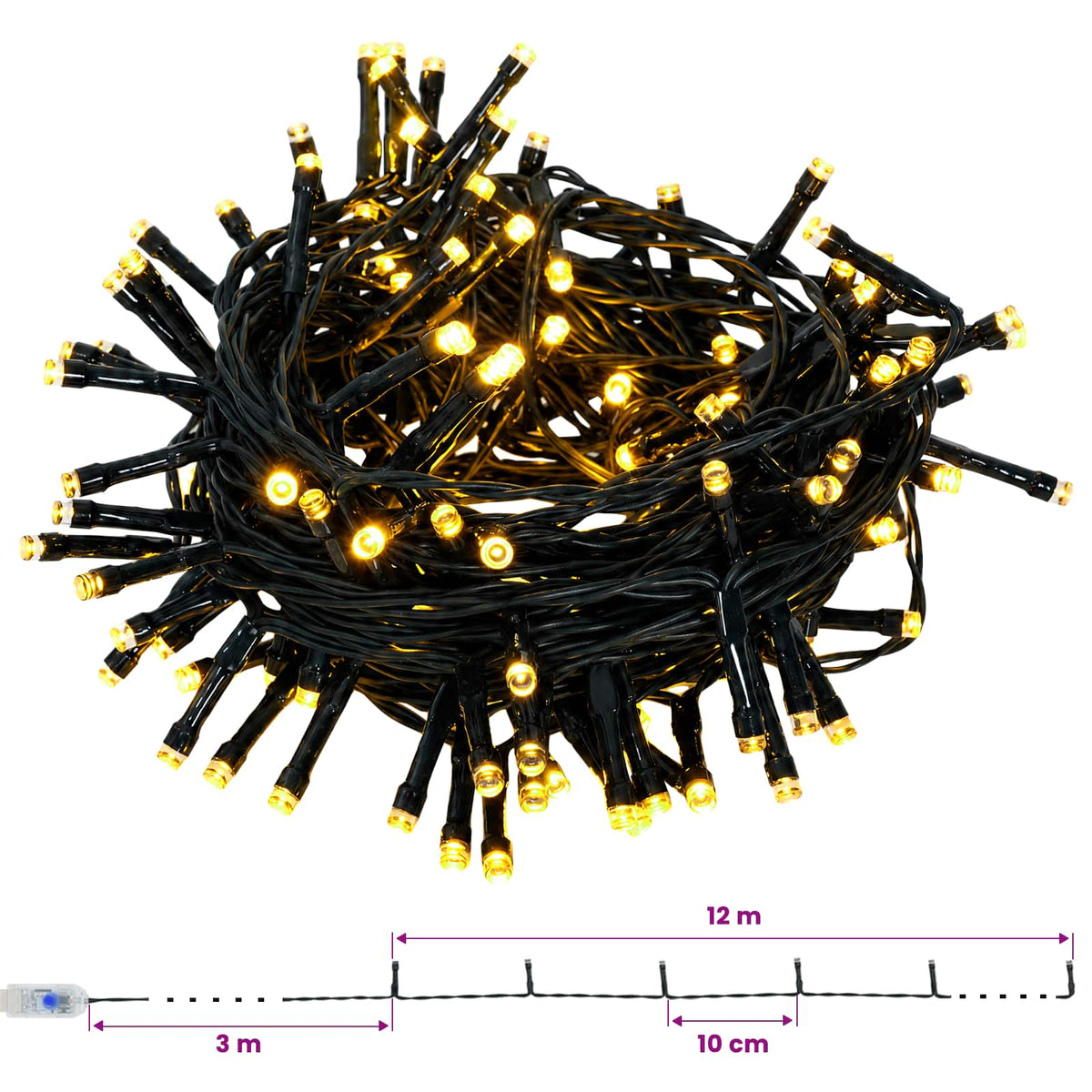 Artificial Hinged Christmas Tree 240 cm 600 LEDs Warm White PVC