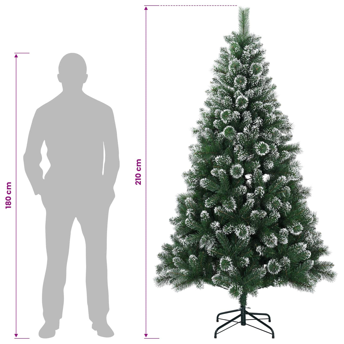 Artificial Christmas Tree 210 cm PVC and Metal Green