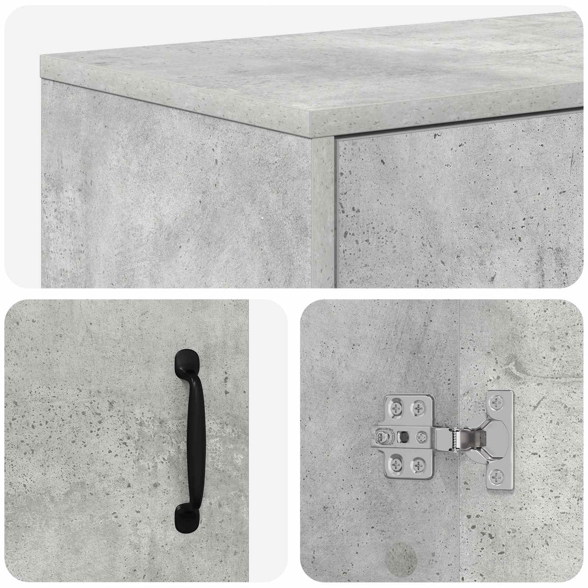 Electric Fireplace Concrete 140.5 x 30 x 39 cm Engineered wood