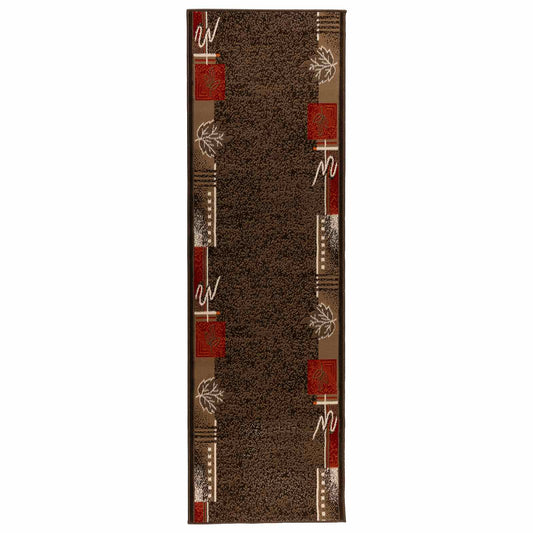 Runner Rug FLORNES Woven Brown PP 7 mm Runner Rug FLORNES Woven Brown PP 7 mm