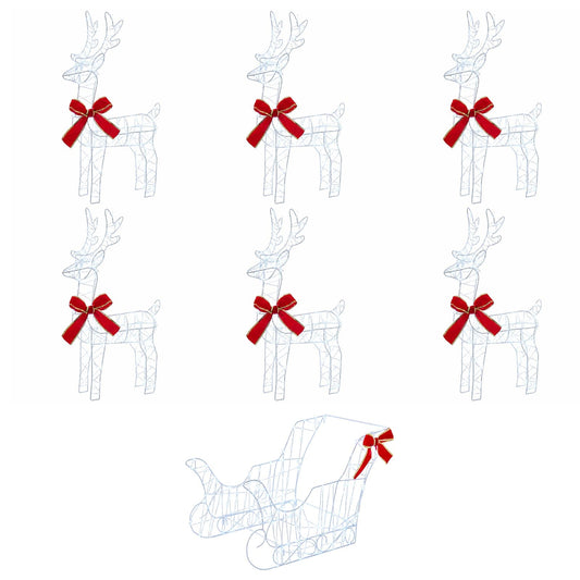 Christmas Reindeer with sleigh 7 pcs 760 LEDs Cold White Christmas Reindeer with sleigh 7 pcs 760 LEDs Cold White