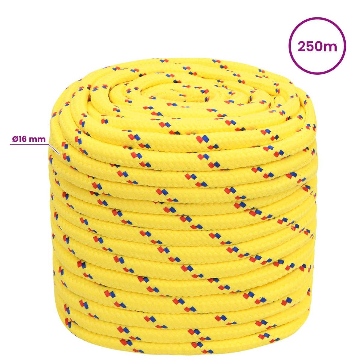 Multipurpose Utility Rope 16 mm 250 m Yellow PP