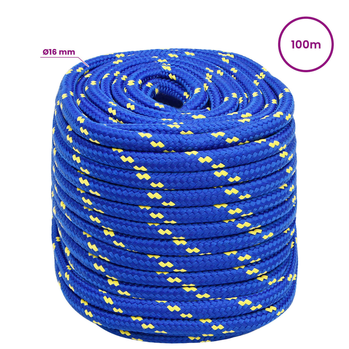 Multipurpose Utility Rope 16 mm 100 m Blue PP 1560 kg Max Load
