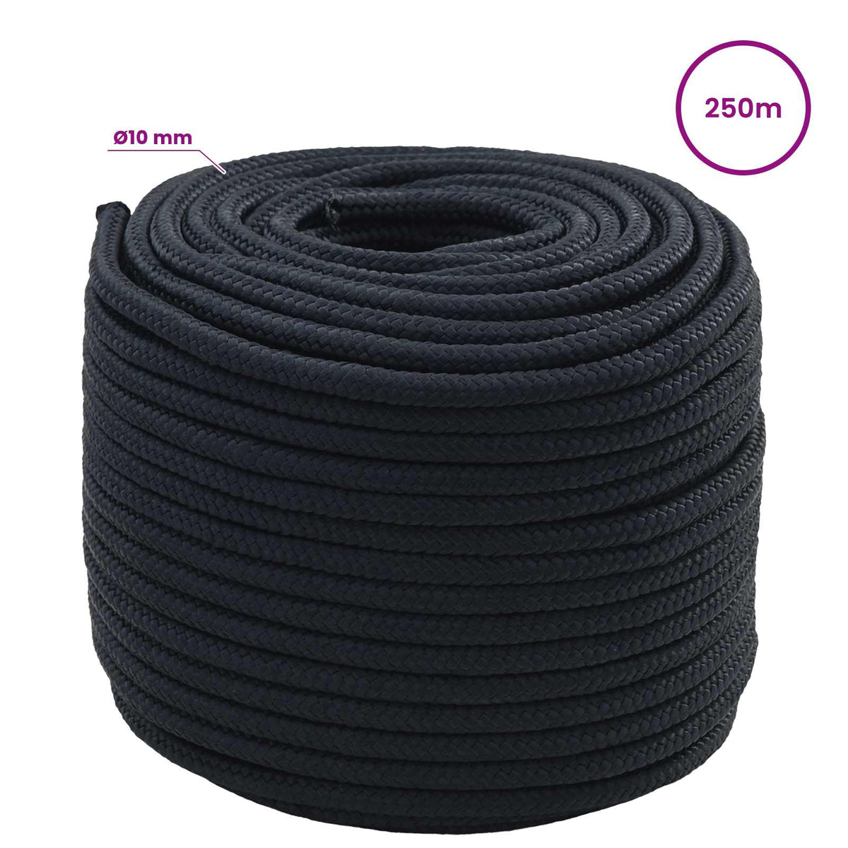 Multipurpose Utility Rope 10 mm 250 m Royal Blue Polyester