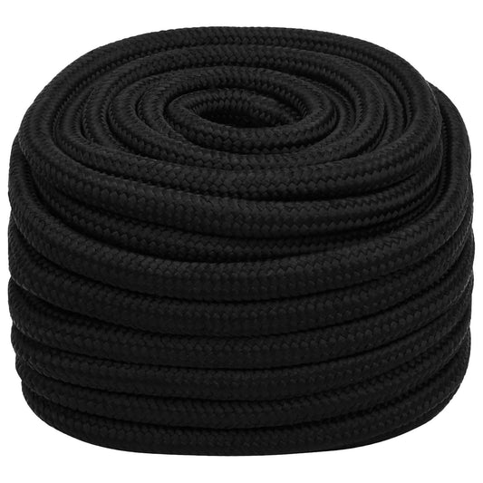 Multipurpose Utility Rope 25 mm 25 m Black Polyester Multipurpose Utility Rope 25 mm 25 m Black Polyester
