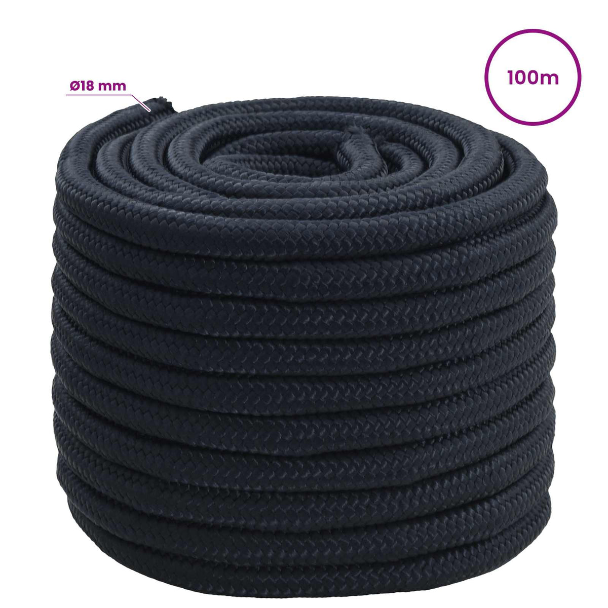 Multipurpose Utility Rope 18 mm 100 m Royal Blue Polyester