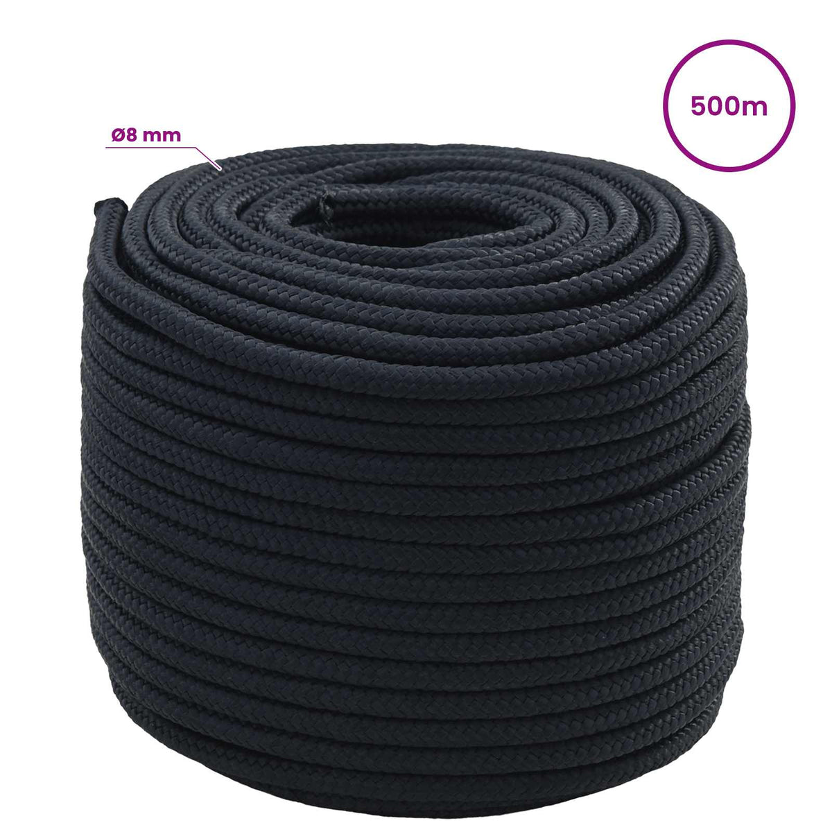 Multipurpose Utility Rope 8 mm 500 m Royal Blue Polyester