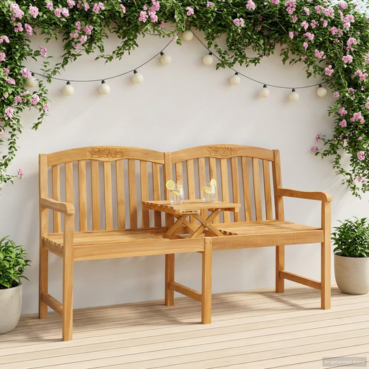 Handcarved Rose Bench 150.5 x 60 x 95 cm Solid Teak Wood Handcarved Rose Bench 150.5 x 60 x 95 cm Solid Teak Wood