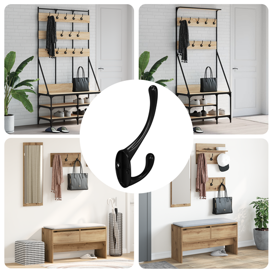 Clothes Hook 12 pcs Black 102 x 29 x 47mm Zinc Alloy Clothes Hook 12 pcs Black 102 x 29 x 47mm Zinc Alloy