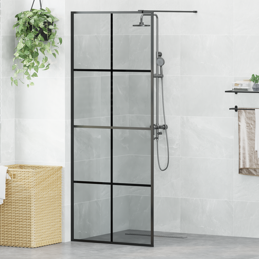 Walk-in Shower Wall Black 80 x 195 cm Tempered Glass Walk-in Shower Wall Black 80 x 195 cm Tempered Glass