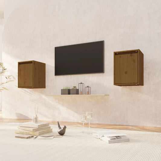 Wall Cabinets 2 pcs Honey Brown 30x30x40 cm Solid Wood Pine Wall Cabinets 2 pcs Honey Brown 30x30x40 cm Solid Wood Pine