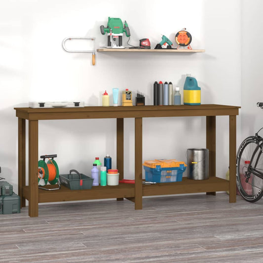 Work Bench Honey Brown 180x50x80 cm Solid Wood Pine Work Bench Honey Brown 180x50x80 cm Solid Wood Pine