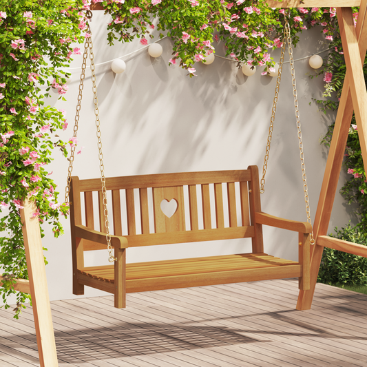 Garden Swing Bench Natural 110 x 56 x 58 cm Solid Acacia Wood Garden Swing Bench Natural 110 x 56 x 58 cm Solid Acacia Wood