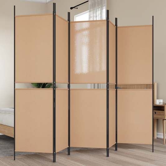 5-Panel Room Divider Beige 250 x 180 cm Fabric 5-Panel Room Divider Beige 250 x 180 cm Fabric