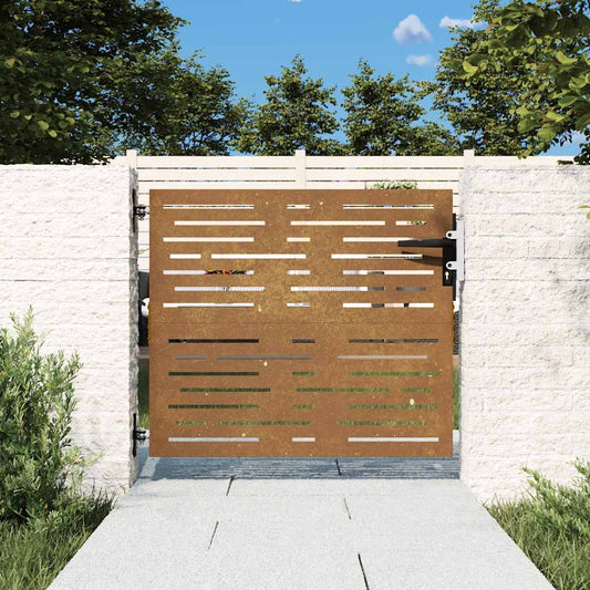 Garden Gate 85x100 cm Corten Steel Square Design Garden Gate 85x100 cm Corten Steel Square Design