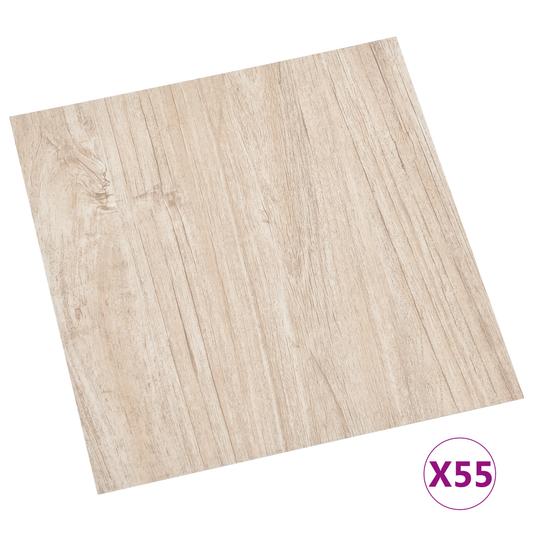 Flooring Planks 5.11 m² 55 pcs PVC White and Wood Color Flooring Planks 5.11 m² 55 pcs PVC White and Wood Color