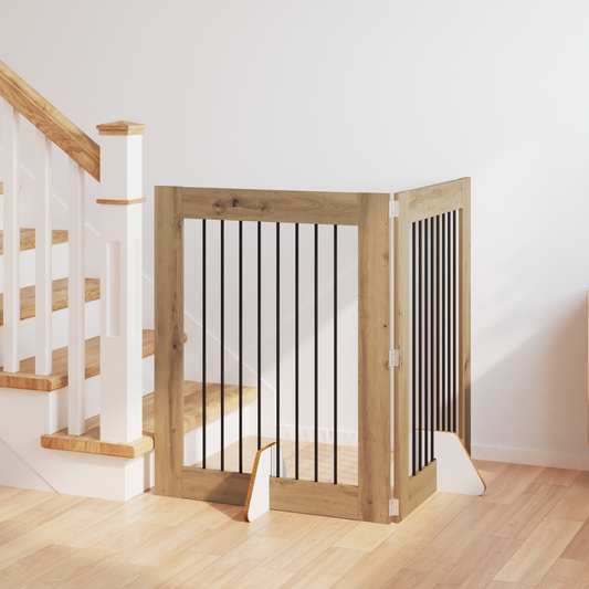 Foldable Dog Gate with Stands 2 pcs Artisan Oak 160.5 cm Foldable Dog Gate with Stands 2 pcs Artisan Oak 160.5 cm