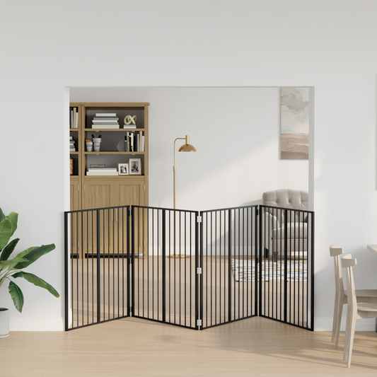 Dog Gate 4 pcs Black 100 x 100 cm Galvanised Steel Dog Gate 4 pcs Black 100 x 100 cm Galvanised Steel