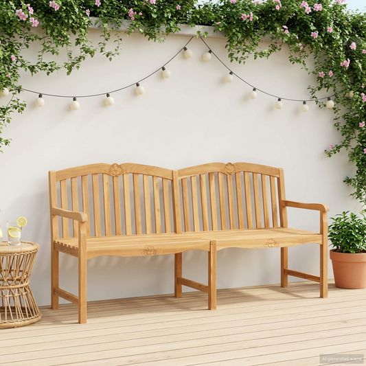 Handcarved Rose Bench 180.5 x 60 x 96 cm Solid Teak Wood Handcarved Rose Bench 180.5 x 60 x 96 cm Solid Teak Wood