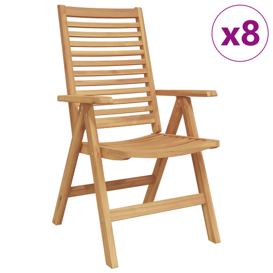 Chair Folding 8 pcs Brown 64.5 x 52 x 108 cm Solid Teak Wood Chair Folding 8 pcs Brown 64.5 x 52 x 108 cm Solid Teak Wood