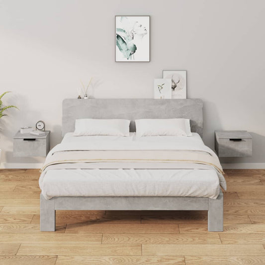 Wall-mounted Bedside Cabinets 2 pcs Concrete Grey 34x30x20 cm Wall-mounted Bedside Cabinets 2 pcs Concrete Grey 34x30x20 cm