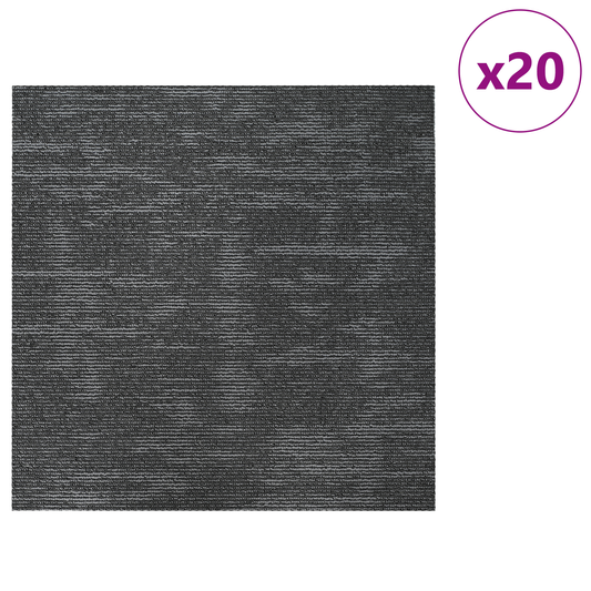 Carpet Tile Charcoal Grey 50 x 50 cm 20 pcs PP and Bitumen Carpet Tile Charcoal Grey 50 x 50 cm 20 pcs PP and Bitumen