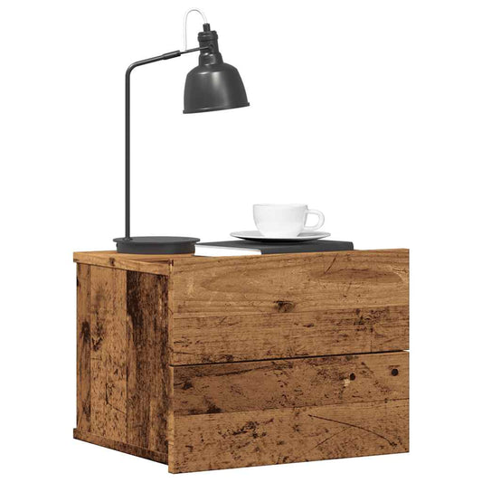 Wall-mounted Bedside Cabinets 2 pcs Old Wood 40x32x30 cm Wall-mounted Bedside Cabinets 2 pcs Old Wood 40x32x30 cm