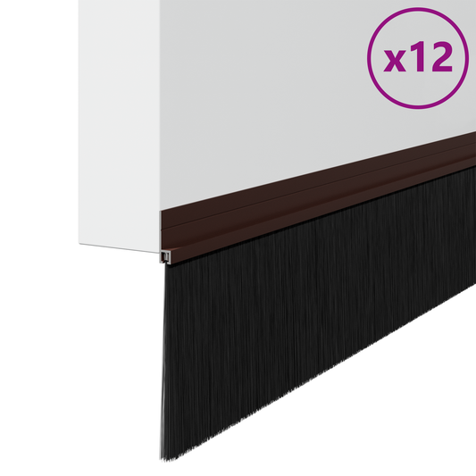 Self-adhesive Door Brush Seals 12 pcs Brown 100 cm Self-adhesive Door Brush Seals 12 pcs Brown 100 cm