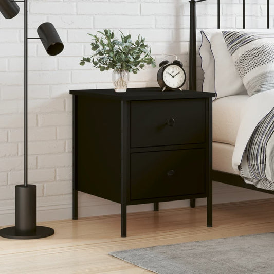 Bedside Cabinet Black 40x42x50 cm Engineered Wood Bedside Cabinet Black 40x42x50 cm Engineered Wood