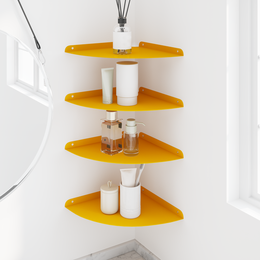 Floating Shelf with Shelf 4 pcs Mustard Yellow 30 x 30 x 2 cm Floating Shelf with Shelf 4 pcs Mustard Yellow 30 x 30 x 2 cm
