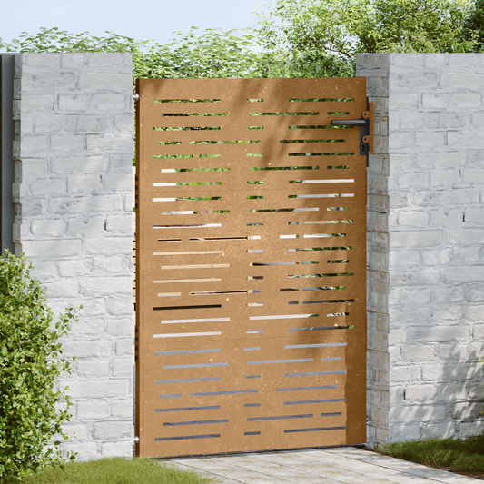 Garden Gate 85x150 cm Corten Steel Square Design Garden Gate 85x150 cm Corten Steel Square Design
