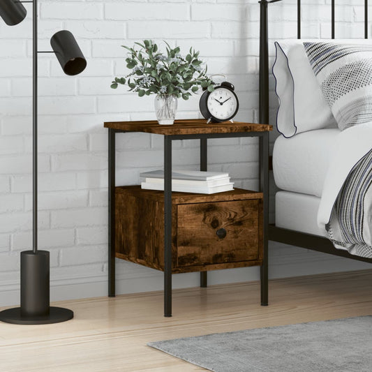 Bedside Cabinet Smoked Oak 34x36x50 cm Engineered Wood Bedside Cabinet Smoked Oak 34x36x50 cm Engineered Wood