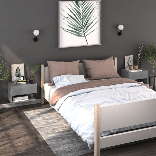Wall-mounted Bedside Cabinets 2 pcs Concrete Grey Wall-mounted Bedside Cabinets 2 pcs Concrete Grey