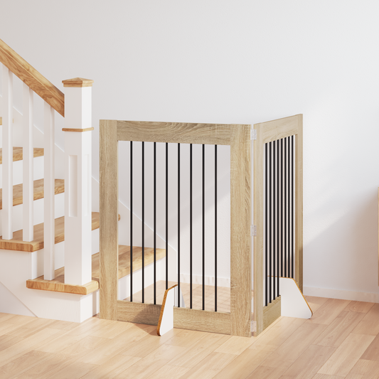 Foldable Dog Gate with Stands 2 pcs Sonoma Oak 160.5 cm Foldable Dog Gate with Stands 2 pcs Sonoma Oak 160.5 cm