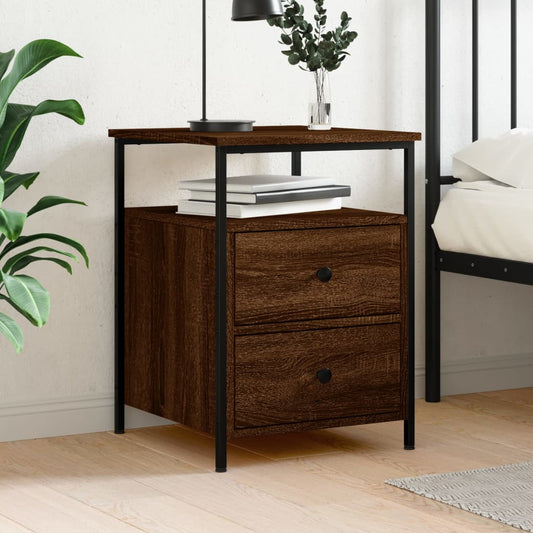 Bedside Cabinet Brown Oak 44x45x60 cm Engineered Wood Bedside Cabinet Brown Oak 44x45x60 cm Engineered Wood