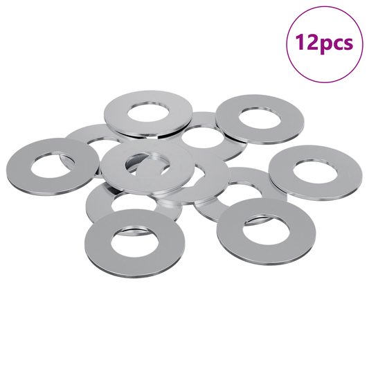 Washers 12 pcs Silver 16 x 16 x 1.5 cm Iron Washers 12 pcs Silver 16 x 16 x 1.5 cm Iron