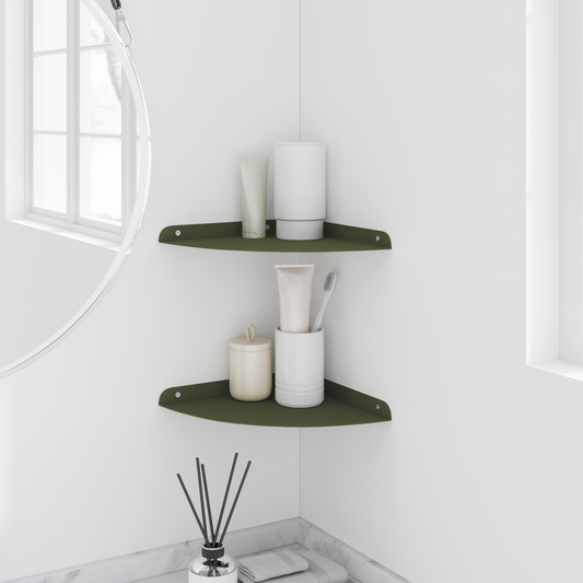 Floating Shelf with Shelf 2 pcs Olive Green 24 x 24 x 2 cm Floating Shelf with Shelf 2 pcs Olive Green 24 x 24 x 2 cm