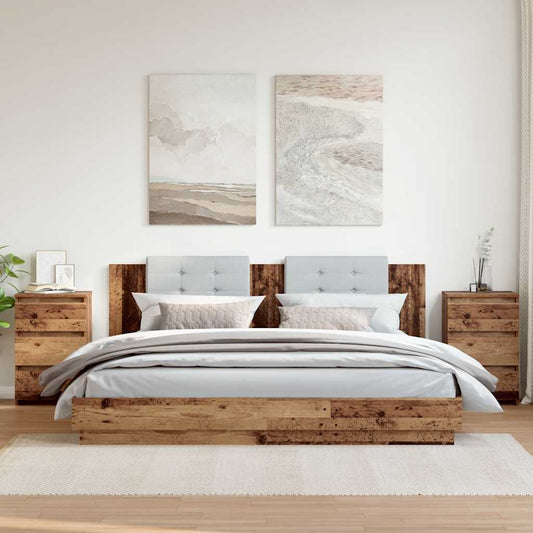 Bedside Cabinets 2 pcs Old Wood 40x35x62.5 cm Engineered Wood Bedside Cabinets 2 pcs Old Wood 40x35x62.5 cm Engineered Wood