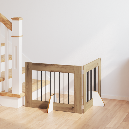 Foldable Dog Gate with Stands 2 pcs Artisan Oak 160.5 cm Foldable Dog Gate with Stands 2 pcs Artisan Oak 160.5 cm
