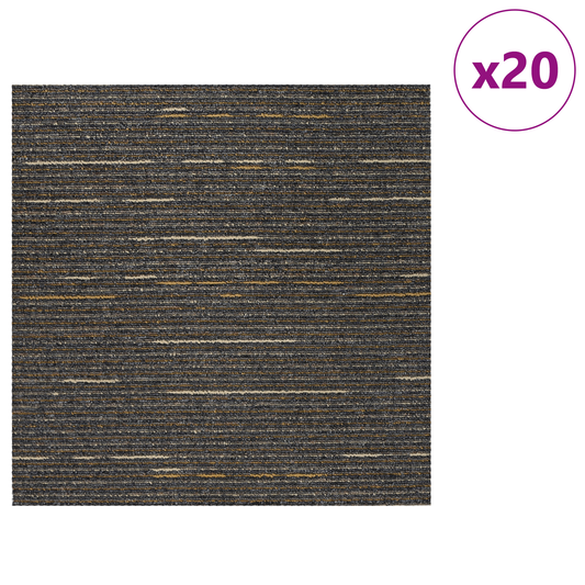 Carpet Tile Striped Light Brown 50 x 50 cm 20 pcs Carpet Tile Striped Light Brown 50 x 50 cm 20 pcs