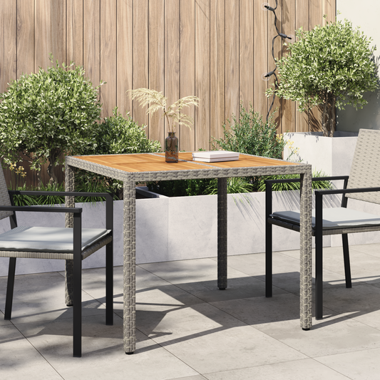 Garden Table Grey 90 x 90 x 75 cm Poly Rattan Garden Table Grey 90 x 90 x 75 cm Poly Rattan