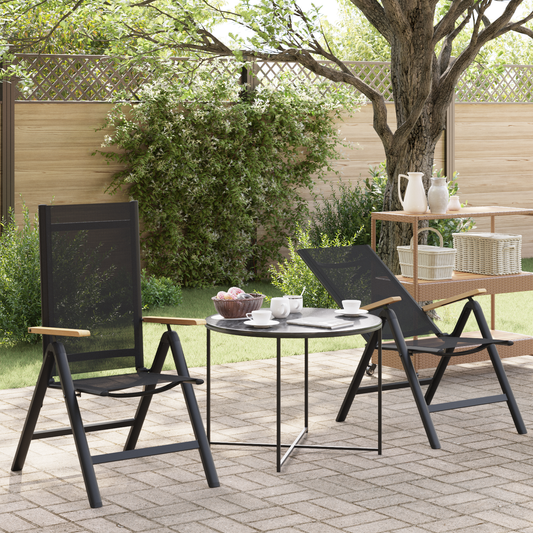 Reclining Garden Chairs 2 pcs Black 58 x 73 x 111.5 cm Reclining Garden Chairs 2 pcs Black 58 x 73 x 111.5 cm