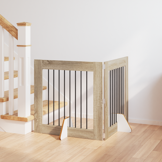 Foldable Dog Gate with Stands 2 pcs Sonoma Oak 160.5 cm Foldable Dog Gate with Stands 2 pcs Sonoma Oak 160.5 cm